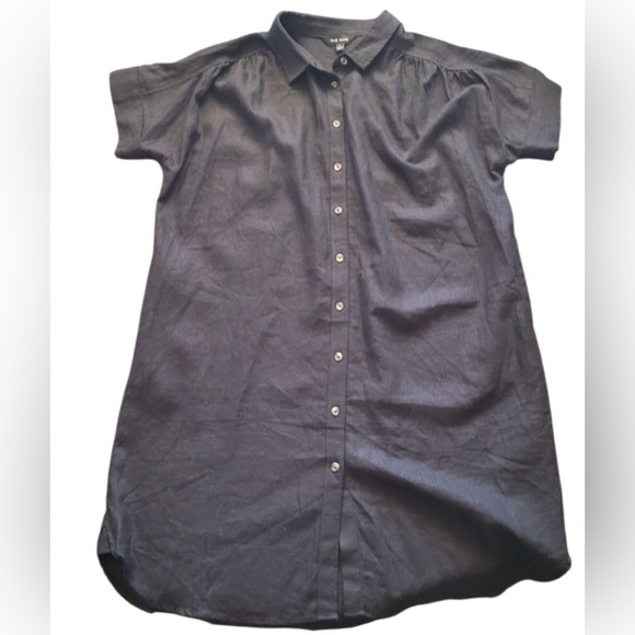 NEW Well Worn Black Button-Down Shirt Dress M - Picture 3 of 10